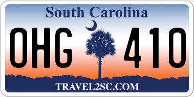 SC license plate OHG410