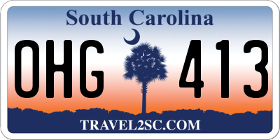 SC license plate OHG413