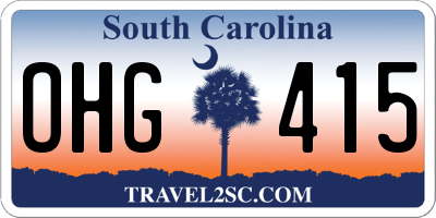 SC license plate OHG415
