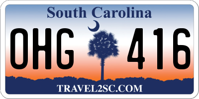 SC license plate OHG416