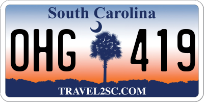 SC license plate OHG419