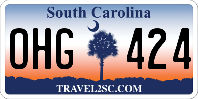 SC license plate OHG424