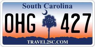 SC license plate OHG427