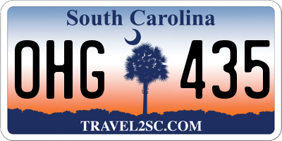 SC license plate OHG435