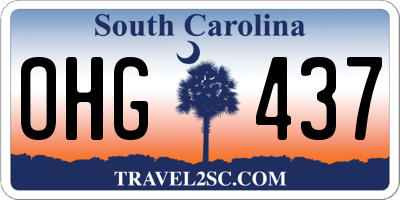 SC license plate OHG437