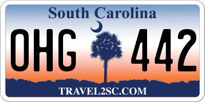 SC license plate OHG442