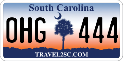 SC license plate OHG444