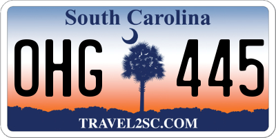SC license plate OHG445