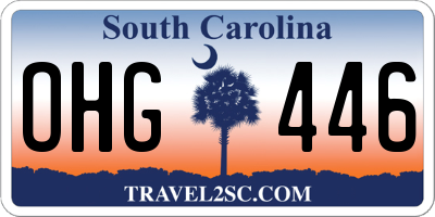 SC license plate OHG446