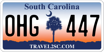 SC license plate OHG447