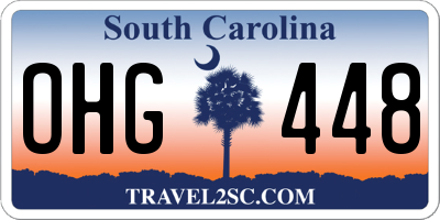 SC license plate OHG448