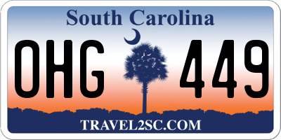 SC license plate OHG449