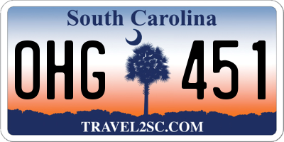 SC license plate OHG451