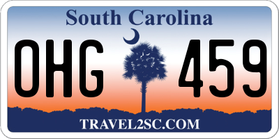 SC license plate OHG459
