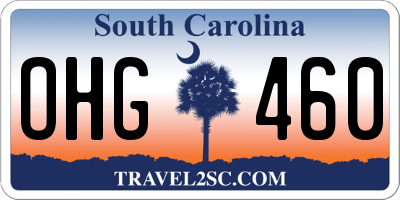 SC license plate OHG460