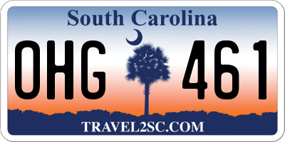 SC license plate OHG461
