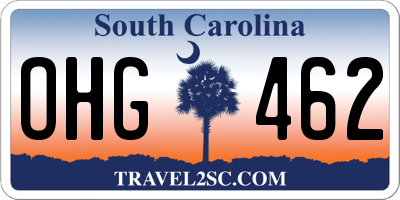 SC license plate OHG462