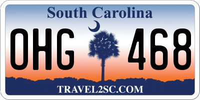 SC license plate OHG468