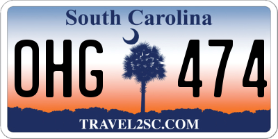 SC license plate OHG474