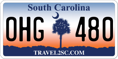 SC license plate OHG480