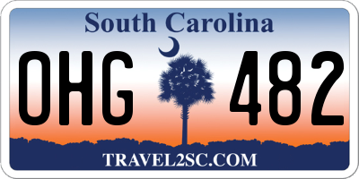 SC license plate OHG482