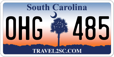 SC license plate OHG485