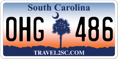 SC license plate OHG486
