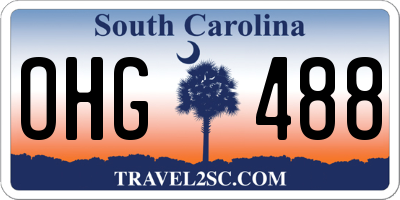 SC license plate OHG488