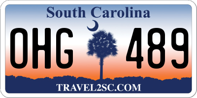 SC license plate OHG489