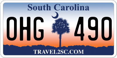 SC license plate OHG490