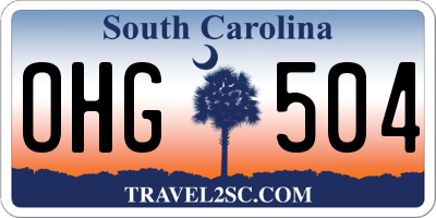SC license plate OHG504