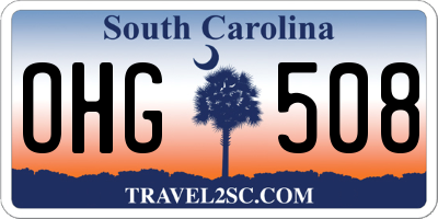 SC license plate OHG508