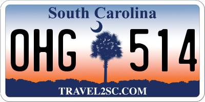SC license plate OHG514