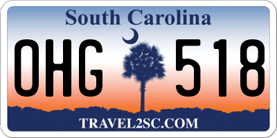 SC license plate OHG518
