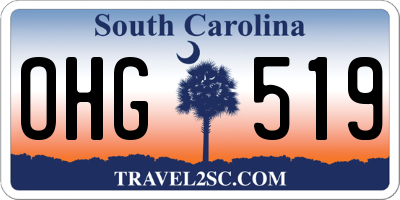SC license plate OHG519