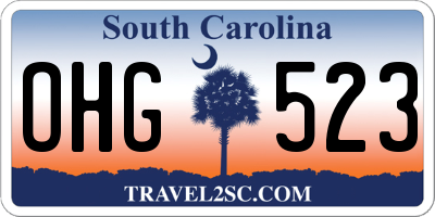 SC license plate OHG523