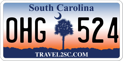 SC license plate OHG524