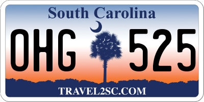 SC license plate OHG525