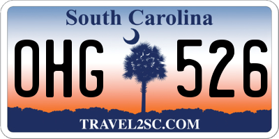 SC license plate OHG526