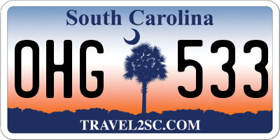 SC license plate OHG533