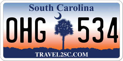 SC license plate OHG534