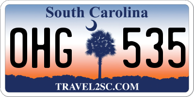 SC license plate OHG535