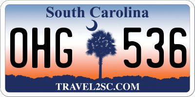 SC license plate OHG536