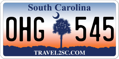 SC license plate OHG545
