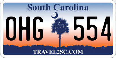 SC license plate OHG554