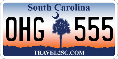 SC license plate OHG555