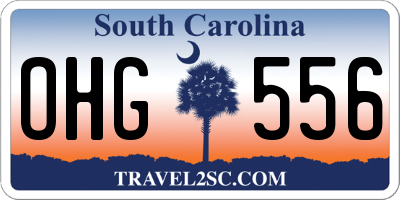 SC license plate OHG556