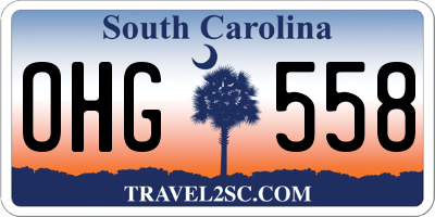SC license plate OHG558