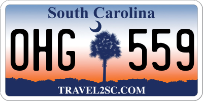 SC license plate OHG559