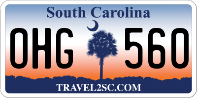 SC license plate OHG560